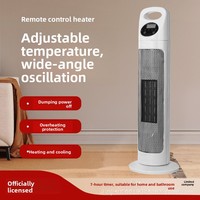 Kipas Pemanas Rumah dengan Sudut Lebar yang Dapat Disesuaikan, Kepala Berputar, Timer, Remote Control, Fungsi Ganda Pendingin dan Pemanas, Pemanas Vertikal