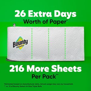 Toallas de Papel Blancas Bounty Quick-Size, 12 Rollos Triples = 40 Rollos Regulares para la Eliminación de Desechos de Mascotas en Familias - Product Image 6