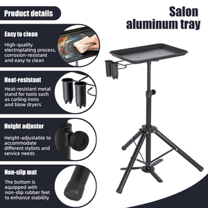Chariot de Salon de Coiffure et Spa, Plateau en Aluminium Pliable, Design Stable pour <span class=keywords><strong>Tatouage</strong></span> - Product Image 1