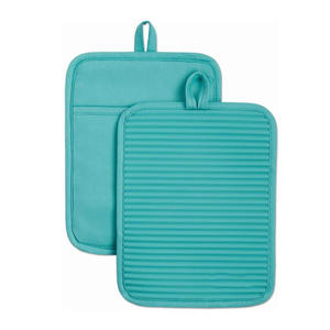 <span class=keywords><strong>KitchenAid</strong></span>-Juego de manoplas para horno de silicona suave acanalada de alta calidad, soporte para olla resistente al agua, goma de algodón antiescaldado - Product Image 3