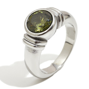 Stainless Steel Round Zircon Bezel Band <b>Ring</b> Vintage Textured Stackable <b>Statement</b> Finger <b>Ring</b> For Women Daily Party Jewelry - Product Image 2