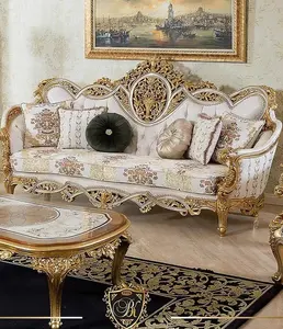 Королевский европейский стиль диван, цветочный кожаный винтажный классический диван, мебель из массива дерева, роскошный классический набор диванов