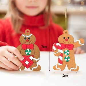 Best-Selling New <b>Gingerbread</b> Man Pendant Snowflake Flower Small Pendant Santa Claus DIY Christmas Tree - Product Image 5