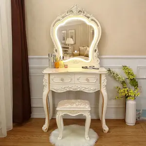Coiffeuse de chambre à coucher de style européen moderne avec <span class=keywords><strong>miroir</strong></span> éclairé – Table de maquillage tendance - Product Image 6