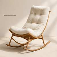 Fauteuil à bascule moderne en rotin pour extérieur, idéal pour parc, salon, chambre et villa