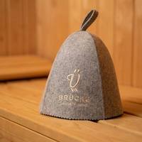 Gorro de Sauna de Fieltro Reciclado Ecológico Negro Mate, Venta al por Mayor, Logotipo Personalizado, Directo de Fábrica, Gorro para Baño de Vapor y Spa