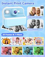 Cámara Instantánea para Niños M8 con Doble Lente, Compatible con Tarjeta SD de 32 GB, 48 MP, Impresión de Graffiti, Juguetes Educativos para Niñas y Niños, Regalo
