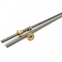 Ball Screw TR8X2 TR8*2 100mm-2000mm Stainless Steel Brass Nut Bearing Factory Direct Customized