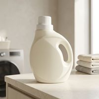 Bouteille de détergent à lessive en plastique HDPE jaune pâle de grande capacité 1200 ml 1,2 L avec bouchon à vis, emballage pour produits chimiques quotidiens