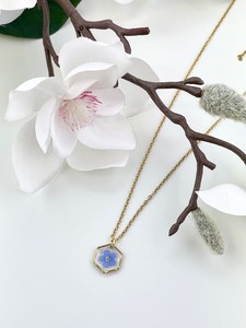 Nuova collana di fiori blu che ti scordino di Me, collana esagonale in resina, gioielli delicati per <span class=keywords><strong>lei</strong></span> - Product Image 5