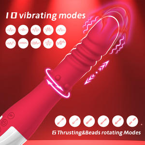 दोहरी उत्तेजना जी-स्पॉट क्लिटोरल वाइब्रेटर-10 कंपन + 6 थ्रस्टिंग घूर्णन, चिकित्सा सिलिकॉन सेक्स टॉय - Product Image 3