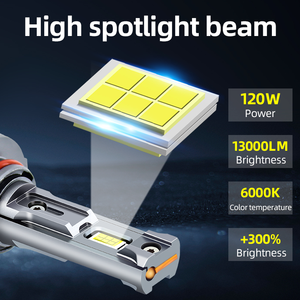 2024 Offre Spéciale 120W 13.2V T3 led phare de voiture <span class=keywords><strong>moins</strong></span> <span class=keywords><strong>cher</strong></span> H4 13000Lm <span class=keywords><strong>ampoule</strong></span> avant 9012 lumière blanche 3570 12 puce 55mil nouvel état - Product Image 5