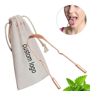 Raspador de <span class=keywords><strong>Lengua</strong></span> de <span class=keywords><strong>Cobre</strong></span> Premium en Forma de U, Ecológico, No Sintético, con Agarre Antideslizante, para Cuidado Bucal - Product Image 1