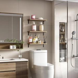 Étagères murales flottantes carrées en bois massif de style moderne, très vendues, avec fonction détachable, idéales pour les cuisines - Product Image 5
