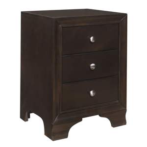 DB Brown Cherry Finish 3-Drawers Transitional Bedroom Furniture 1pc Bedside <b>Nightstand</b> with 2 USB Ports for Apartment Use - Product Image 3