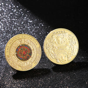 Mayan Calendar Aztec Civilization Commemorative Coin Plated Gold &amp; Silver Coins <strong>Cultural</strong> Totem <strong>Creative</strong> Metal Coins - Product Image 1