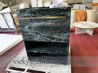 Table basse de salon en marbre Arabescato Calacatta Blanc Corchia Carrara de luxe, style cube, avec socle