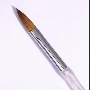 Pennelli acrilici Kolinsky personalizzati professionale puro fatto a mano forma rotonda Kolinsky Nail Art Brush Manicure