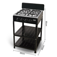 Cuisinière à gaz Source Factory, 4 brûleurs, modèle de table GPL, appareils de cuisine robustes, protection anti-extinction de flamme, vente en gros