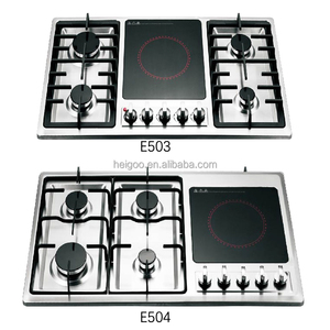 Cocina <span class=keywords><strong>eléctrica</strong></span> infrarroja de cerámica, 4 quemadores de <span class=keywords><strong>gas</strong></span>, 5 quemadores, cocina híbrida, 1 ud. - Product Image 2