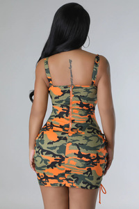 2024 femmes mode <span class=keywords><strong>Camouflage</strong></span> imprimé <span class=keywords><strong>moulante</strong></span> évider Mini <span class=keywords><strong>robe</strong></span> femmes sans manches dos nu pansement mince femmes robes décontractées - Product Image 4