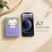 Carnet de notes mignon A7, mini carnet de dessins animés Kawaii, vente en gros
