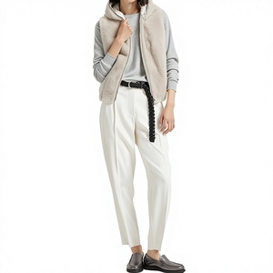 Gilet à capuche personnalisé pour femme en polaire <span class=keywords><strong>Sharpa</strong></span> à manches longues zippées, brodé, coupé-cousu, hiver, écologique, respirant, coupe-vent, élégant - Product Image 1