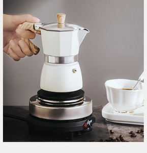 Cafetière Moka classique à <span class=keywords><strong>Induction</strong></span> en aluminium, <span class=keywords><strong>6</strong></span> <span class=keywords><strong>tasses</strong></span>, cuisinière, cafetière expresso avec poignée douce au toucher - Product Image 6