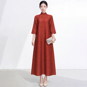 Vestidos plisados Miyake de alta calidad para mujer, elegantes, tallas grandes, vestido maxi línea A, en stock, ropa al por mayor de China. - Product Image 1
