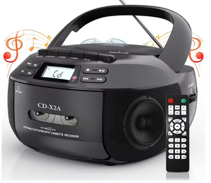 Lecteur CD portable multifonctionnel avec enregistreur cassette et radio FM Bluetooth, fente USB SD, boombox stéréo pour étudiants, apprentissage et maison - Product Image 1