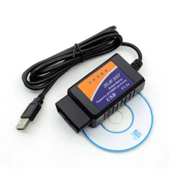 OBD2 ELM327 USB V1.5OBD2車の診断インターフェイススキャナーELM327V1.5コネクタ自動診断ツールELM327OBDIIアダプター