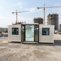 Casa Contenedor Expandible de Doble Ala, Oficina Prefabricada Portátil, Vivienda Modular para Trabajadores, Proveedor Mayorista de Fábrica