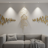 Dekorasi Dinding Seni Modern Art Deco dari Baja Tahan Karat, Polesan Mewah, Lapisan Titanium Emas, Warna Lapisan Dapat Disesuaikan, Dapat Digantung