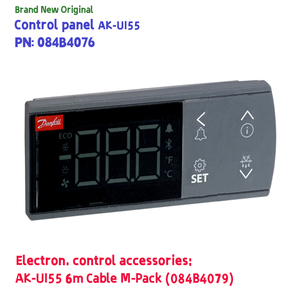 ชุด AK-UI55 รุ่นดั้งเดิม 084B4076 จอแสดงผลระยะไกลพร้อมปุ่มกด 084B4079 ชุดสายเคเบิล 6 เมตร สำหรับตัวควบคุมอุณหภูมิ AK-CC55 - Product Image 1