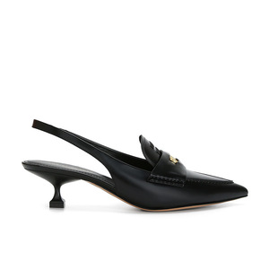 Versión en Piel de Vacuno~Sandalias de Tacón de Aguja con Punta Puntiaguda y Monedas Doradas Pequeñas, Estilo Su <span class=keywords><strong>Yinyin</strong></span>, para Primavera y Otoño, con Suela de Goma y Diseño Abierto en la Parte Trasera - Product Image 5