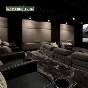 BFP Home Commercial Project Furniture Home Theater Seats Genuine Leather And Micro-Fiber Leather Upholster Sofa