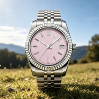 36mm Saphirglas 10ATM Wasserdicht Rosa Grün Blau NH35 Uhrwerk Taucher Mechanische Automatik Elegante Damenuhr mit Individuellem LOGO