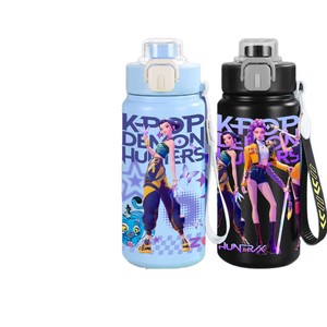 Nueva Taza Infantil Aislada de Acero Inoxidable 316 con Doble Boca y Pajita, Diseño de Dibujos Animados, Portátil, del Equipo Cazafantasmas de K-POP - Product Image 6