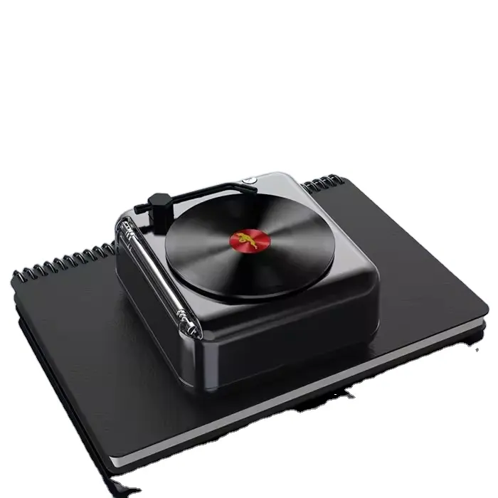 H3 Retro klasik Jukebox Mini açık hoparlör kare taşınabilir kablosuz hoparlör ile simüle döndür CD FM radyo