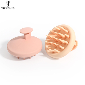 Venta caliente 100% cabeza de silicona masajeador champú cuero cabelludo cepillo de pelo grado alimenticio niños silicona ducha cuero cabelludo cepillo masajeador - Product Image 5