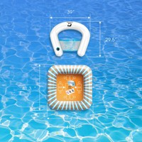Table de jeu aquatique gonflable en PVC fournie par l'usine, jouet de divertissement pour adultes au bord de la piscine, table d'échecs 105x105cm, sièges flottants en forme de U