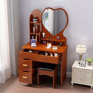 Meuble de chambre à coucher moderne en bois de pin, <span class=keywords><strong>commode</strong></span> <span class=keywords><strong>pas</strong></span> chère, coiffeuse, table de maquillage <span class=keywords><strong>blanche</strong></span>, miroir éclairé, maquillage amovible - Product Image 3
