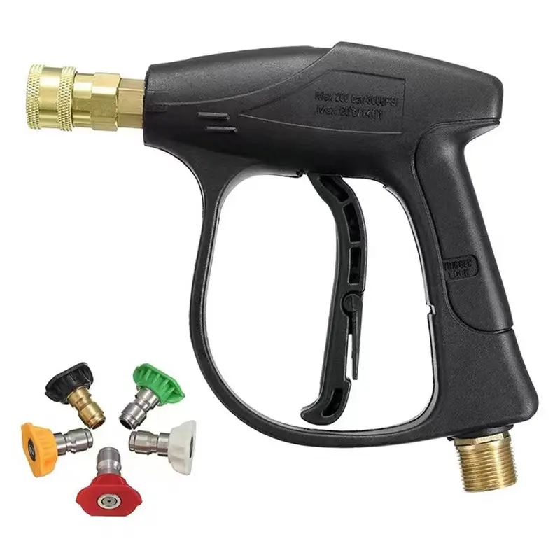 Hochdruck-Schnell kupplungs wasser pistole mit 5 Sprühgrad-Adapter düsen und M 22 Messingkupplungs-Auto wasch werkzeugen
