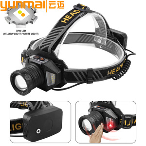 Lampe frontale LED réglable, rotative à 90 degrés, batterie rechargeable, lumière blanche pour utilisation en extérieur - Product Image 5