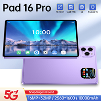 Nueva Tablet Pad 16 Pro 2026 Global 5G Desbloqueada, Pantalla de 10.1 Pulgadas, 16GB+1TB, Wi-Fi, GPS, Navegación, Doble SIM, Android 15
