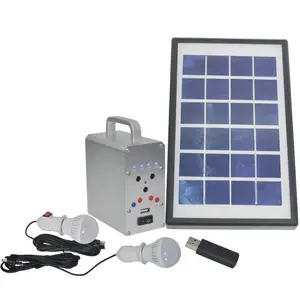 Juegos de luces LED solares, sistema de panel solar Mini, carga móvil de 3W6V