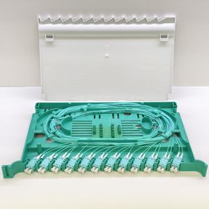 Châssis de distribution de fibres optiques (ODF) 12 ports 24 fibres LC Duplex OM2/OM3/OM4 avec pigtail adaptateur, pour FTTH, montage en rack et plateau de fusion - Product Image 4