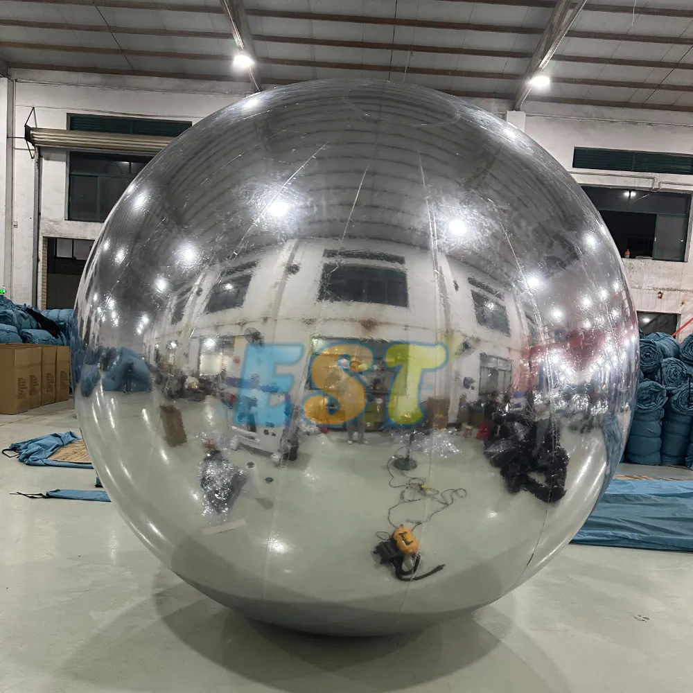 Silver Inflatable Mirror Balloon Giant PVC Inflatable Reflective Ball Event Decoration Big Shiny Inflatable Mirror Ball