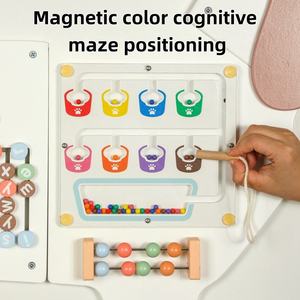 Juguetes Sensoriales Montessori Multifuncionales, Juguetes Educativos Tempranos de Madera para Jardín de Infancia, Panel de Actividades para Cachorros, Tablero de Juegos <span class=keywords><strong>Motor</strong></span> - Product Image 5