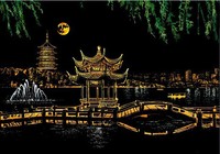 Série Villes Colorées Nuit Urbaine Peinture de Paysage Papier à Gratter Artistique Autour du Monde Cadeau d'Anniversaire Créatif